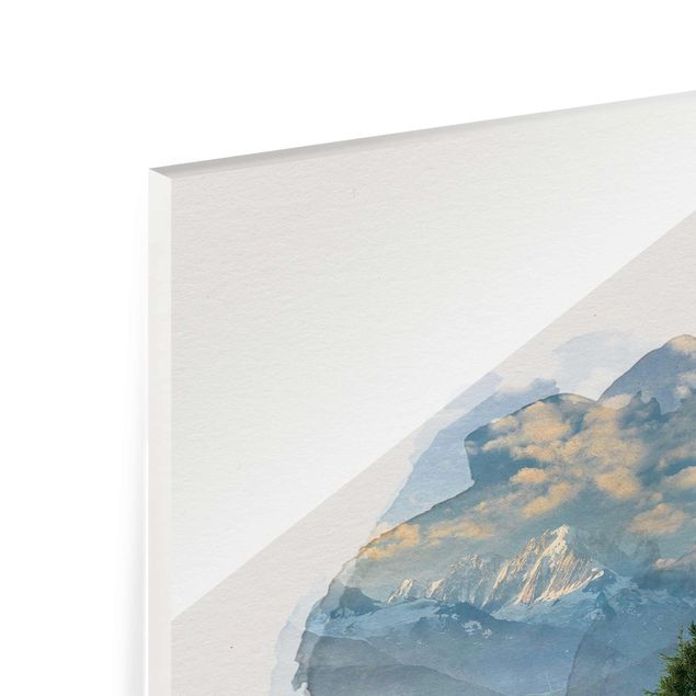 Glass print - WaterColours - Emosson Wallis Switzerland