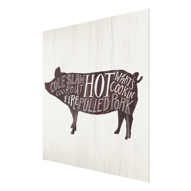 Glass print - Farm BBQ - Pig