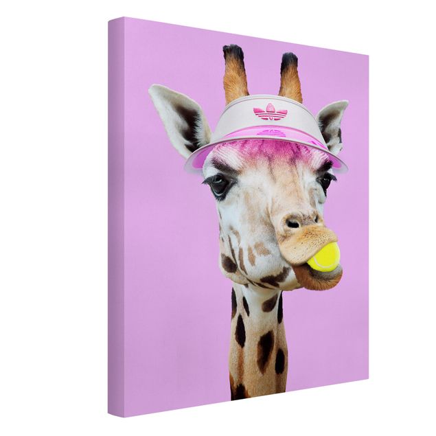 Canvas print - Giraffe Playing Tennis