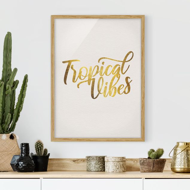 Framed poster - Gold - Tropical Vibes