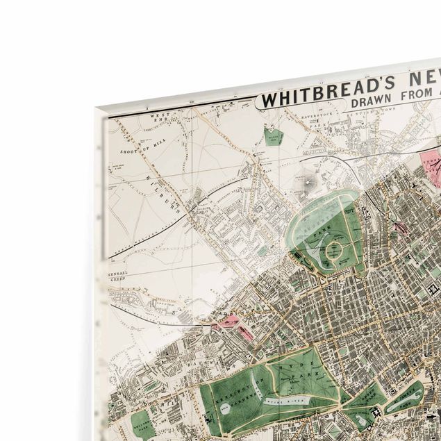 Glass print - Vintage Map London