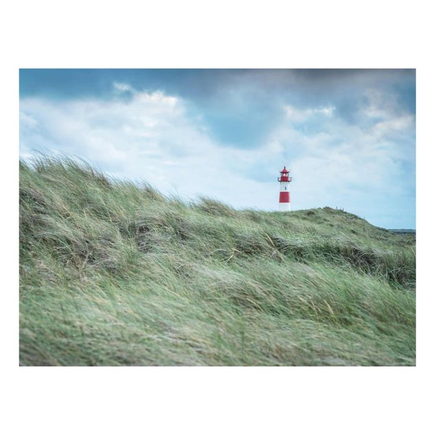 Glass print - Stormy Times At The Lighthouse