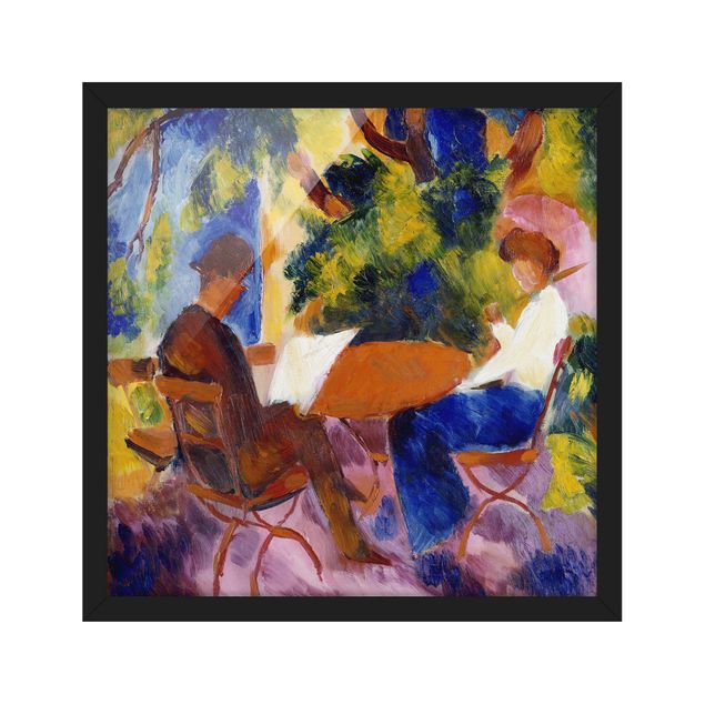 Framed poster - August Macke - Couple At The Garden Table
