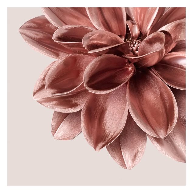 Wallpaper - Dahlia Flower Rosegold Metallic Detail