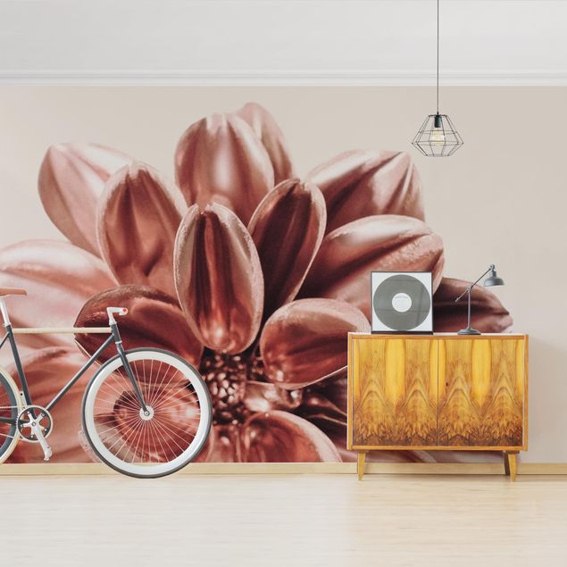 Wallpapers Dahlia In Copper Gold