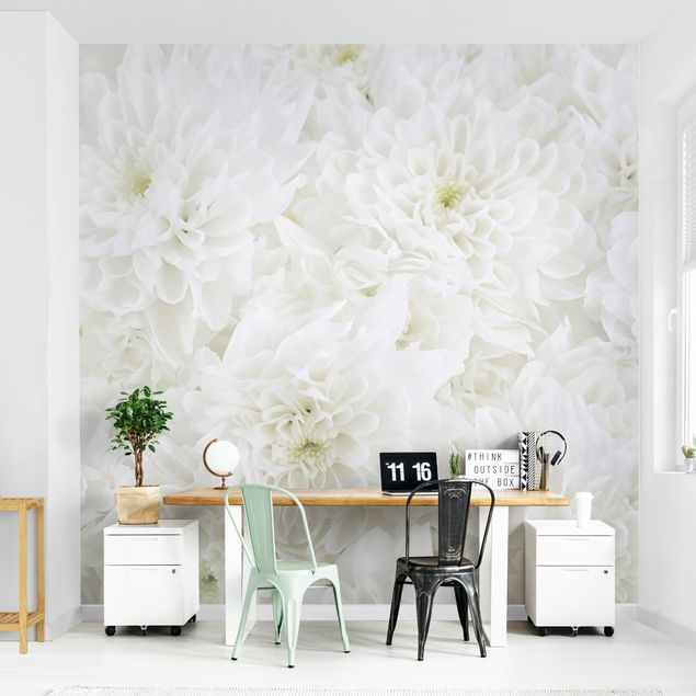 Wallpaper - Dahlias Sea Of Flowers White