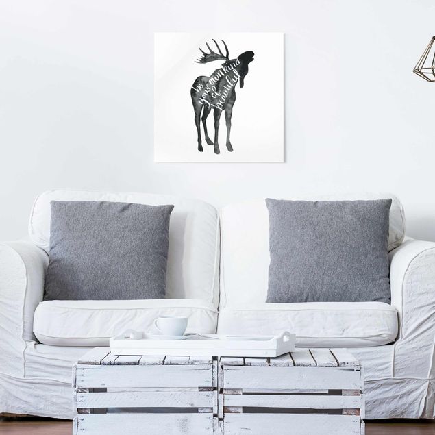 Glass print - Animals With Wisdom - Elk
