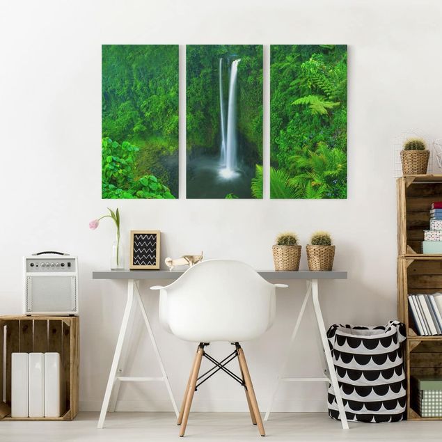 Print on canvas 3 parts - Heavenly Waterfall