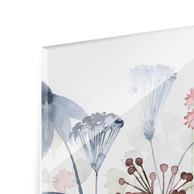 Glass print - Wildflower Watercolour I