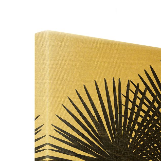 Canvas print gold - Palm Leaves In Black And White