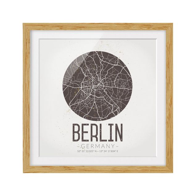 Framed poster - City Map Berlin - Retro