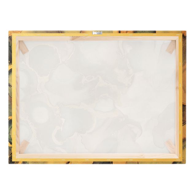 Canvas print gold - Marble Watercolour With Gold