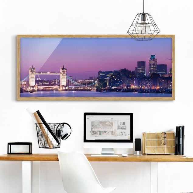 Framed poster - Tower Bridge In London At Night