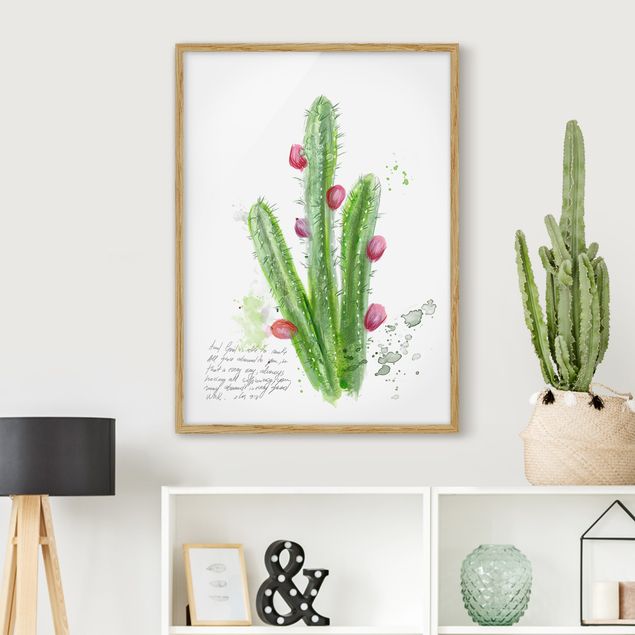 Framed poster - Cactus With Bibel Verse II