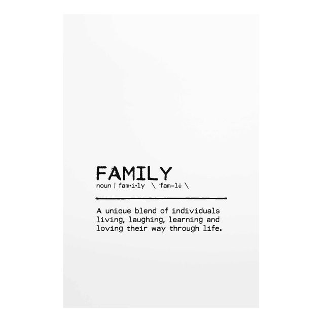 Glass print - Definition Family Unique