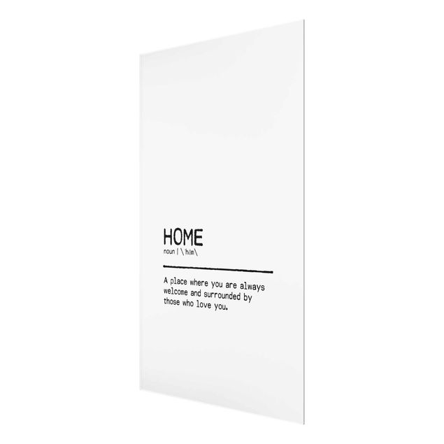 Glass print - Definition Home Welcome
