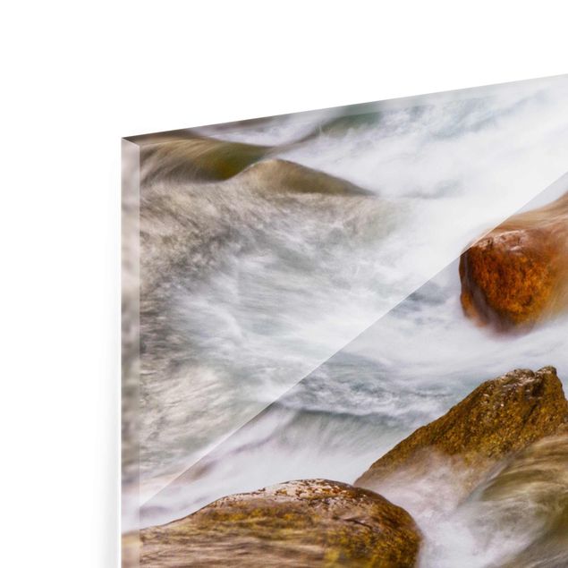 Glass print - The Icy Mountain Stream