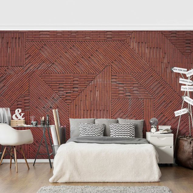 Wallpaper - Design Brick Red