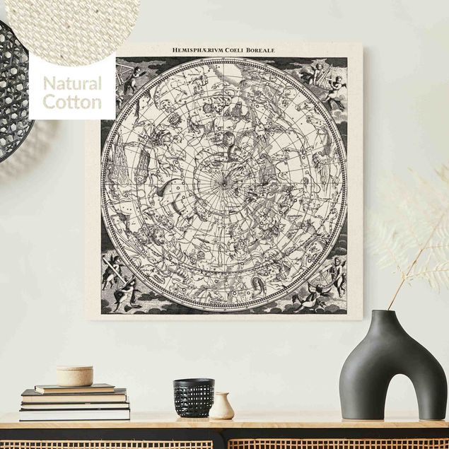 Natural canvas print - The Northern Hemisphere - Square 1:1