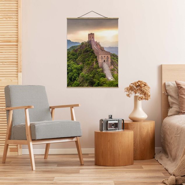 Fabric print with poster hangers - The Infinite Wall Of China - Portrait format 3:4