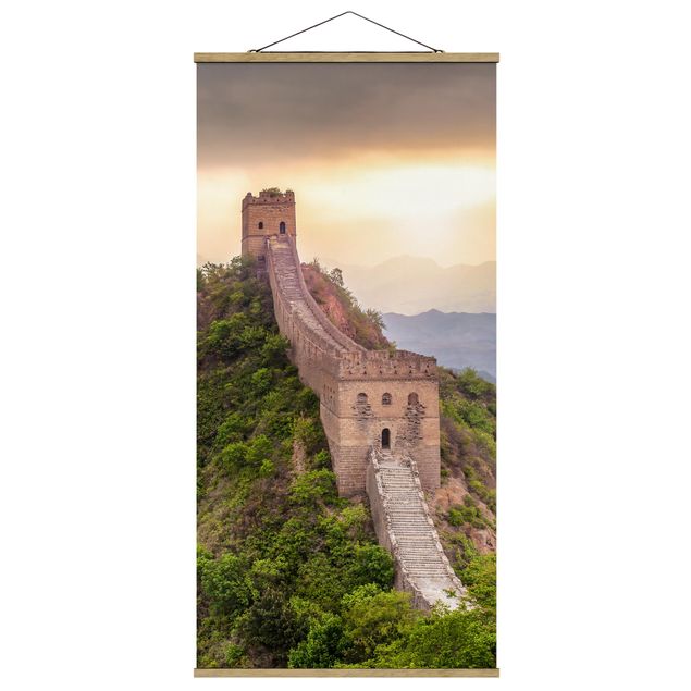 Fabric print with poster hangers - The Infinite Wall Of China - Portrait format 1:2