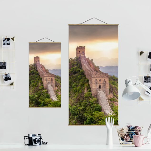 Fabric print with poster hangers - The Infinite Wall Of China - Portrait format 1:2