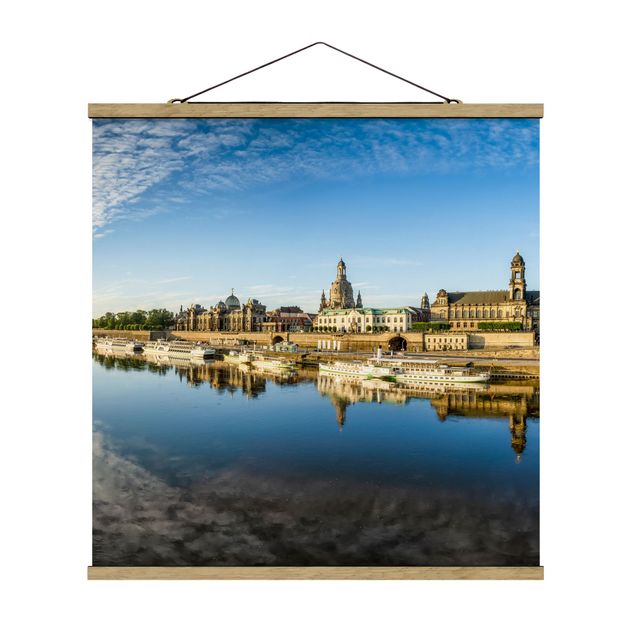 Fabric print with poster hangers - The White Fleet Of Dresden - Square 1:1