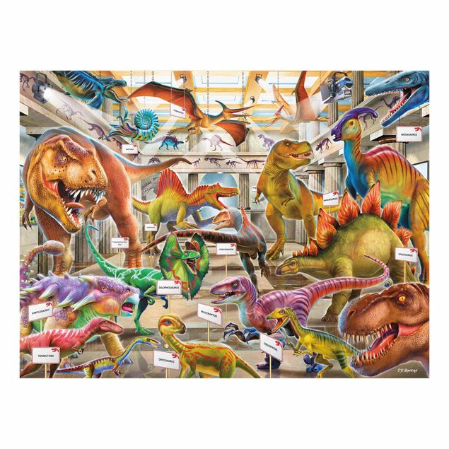 Glass print - Dinosaurs In The Museum Of Natural History