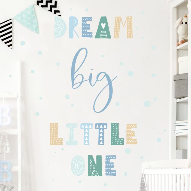 Wall decals quotes Dream Big Little One Blue