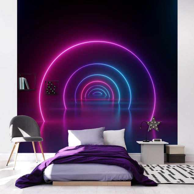 Wallpapers Three-Dimensional Neon Arches