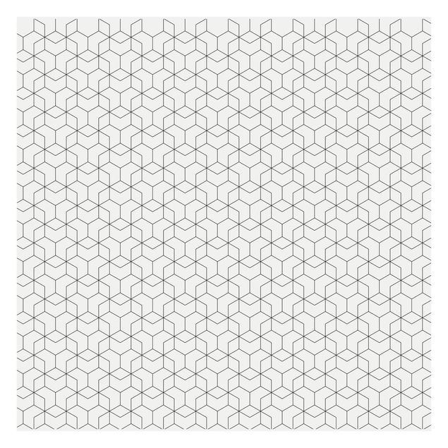 Wallpaper - Three-Dimensional Cube Line Pattern