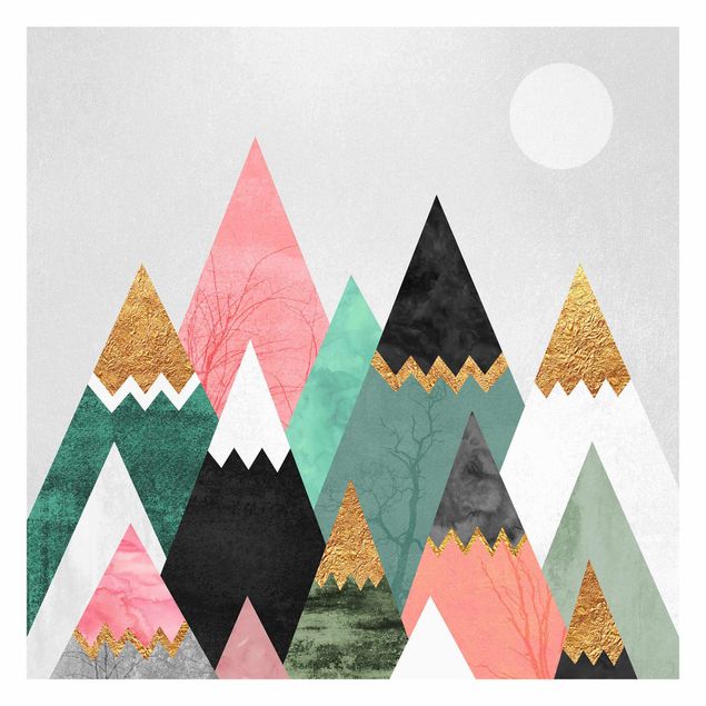Wallpaper - Triangular Mountains With Gold Tips