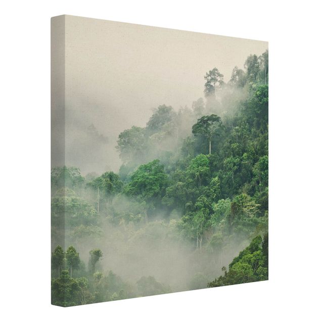 Natural canvas print - Jungle In The Fog - Square 1:1