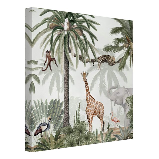 Print on canvas - Jungle kings in the mist - Square 1:1