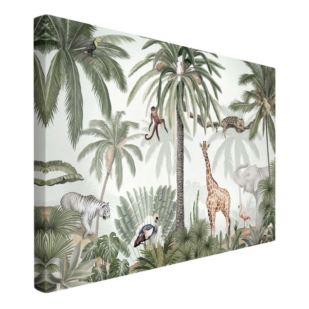 Print on canvas - Jungle kings in the mist - Landscape format 3:2