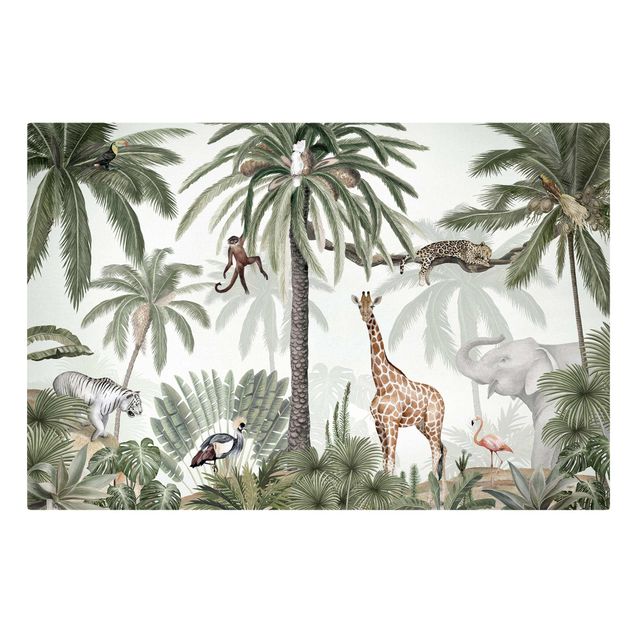 Print on canvas - Jungle kings in the mist - Landscape format 3:2