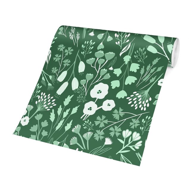 Wallpaper - Fragrant Field Of Flowers In Green