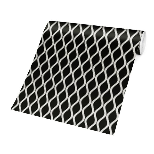 Wallpaper - Dark Retro Pattern With Glistening Waves