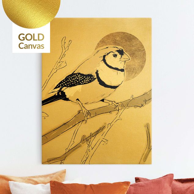 Canvas print gold - Golden Sun Behind Bird III