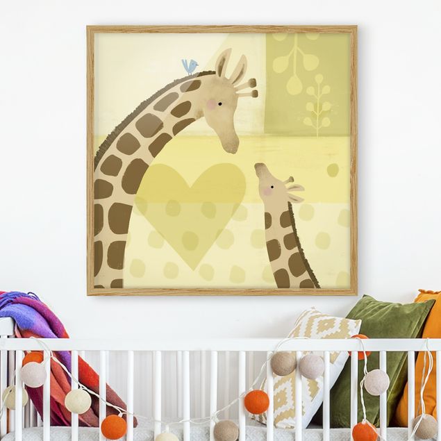 Framed poster - Mum And I - Giraffes