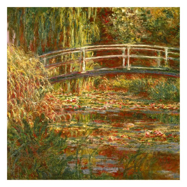 Wallpaper - Claude Monet - Waterlily Pond And Japanese Bridge (Harmony In Pink)