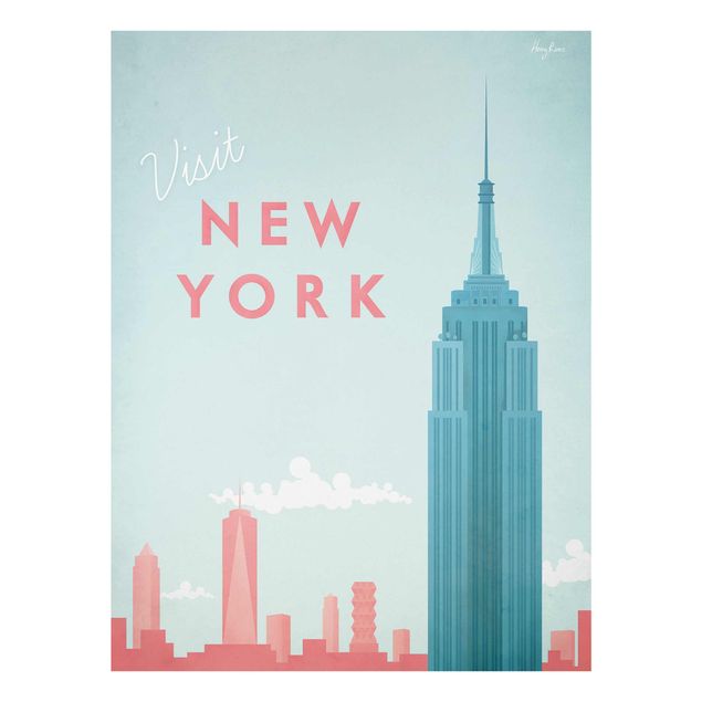 Glass print - Travel Poster - New York