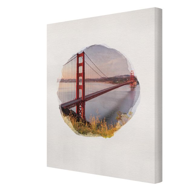 Canvas print - WaterColours - Golden Gate Bridge In San Francisco