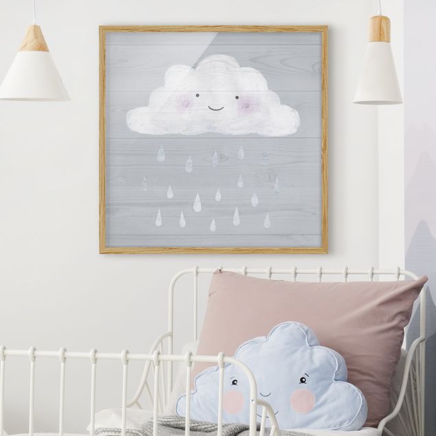 Framed poster - Cloud With Silver Raindrops