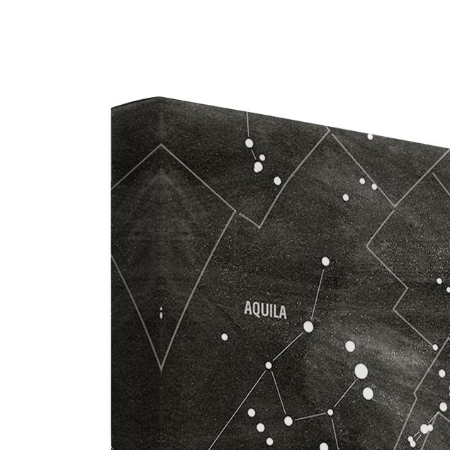 Print on canvas 3 parts - Map Of Constellations Blackboard Look