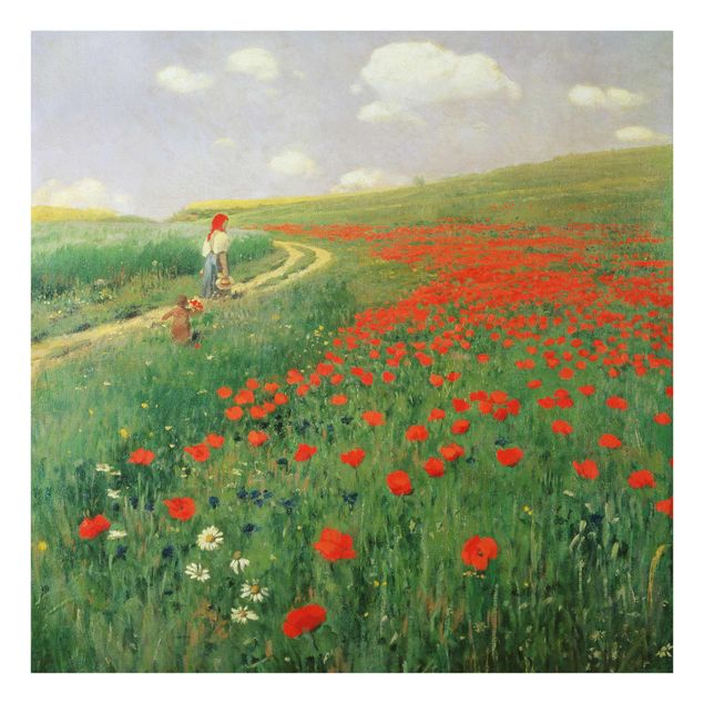 Glass print - Pál Szinyei-Merse - Summer Landscape With A Blossoming Poppy