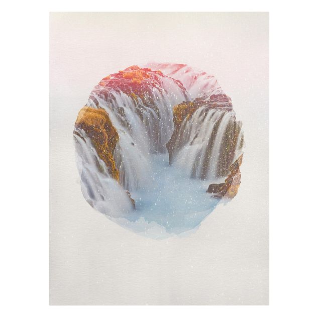 Canvas print - WaterColours - Bruarfoss Waterfall In Iceland