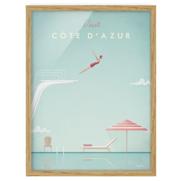 Framed poster - Travel Poster - Côte D'Azur