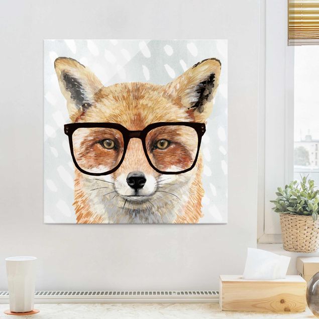 Magnettafel Glas Animals With Glasses - Fox
