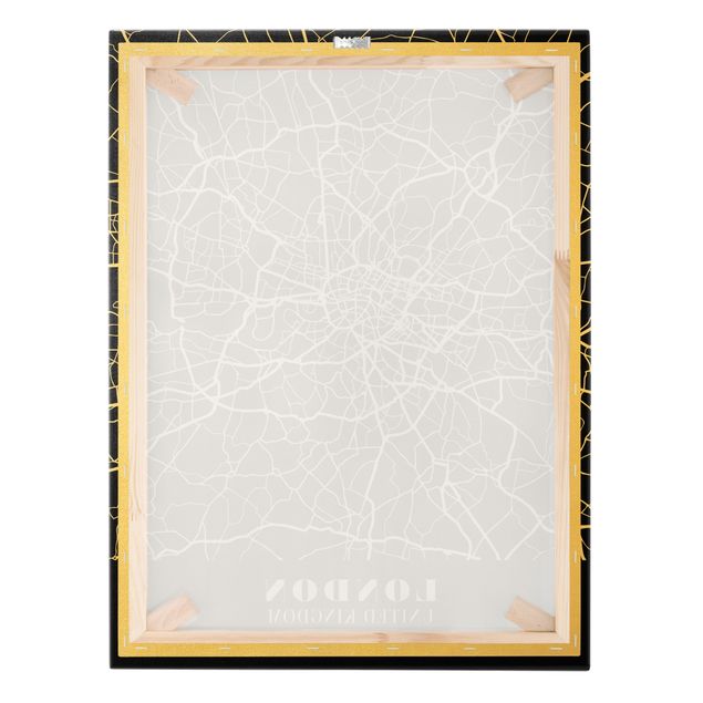 Canvas print gold - London City Map - Classic Black